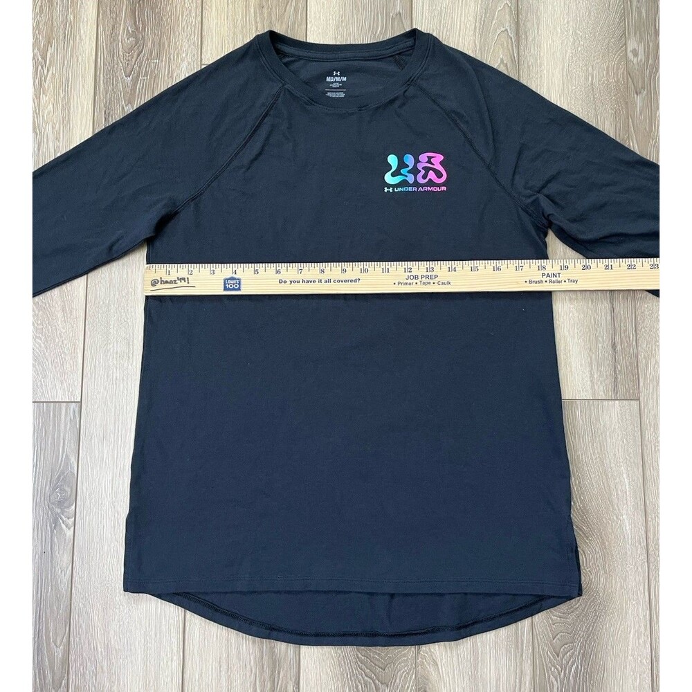 Under Armour Women's Gradient Bloom Black Long Sleeve T-Shirt Sz Medium - Picture 11 of 11